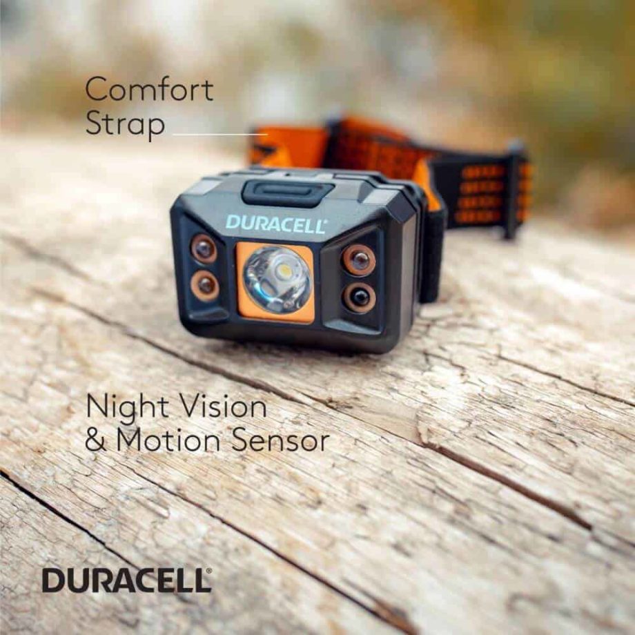 Correa de confort, visión nocturna y sensor de movimiento
