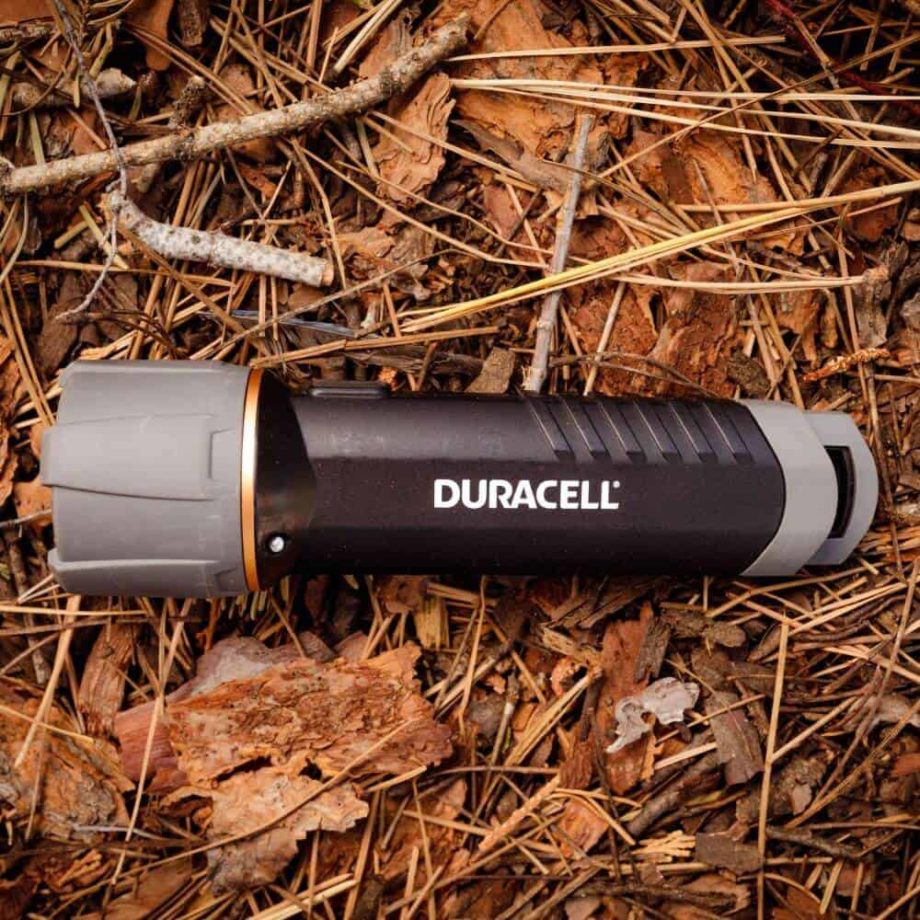 floating flashlight in the woods