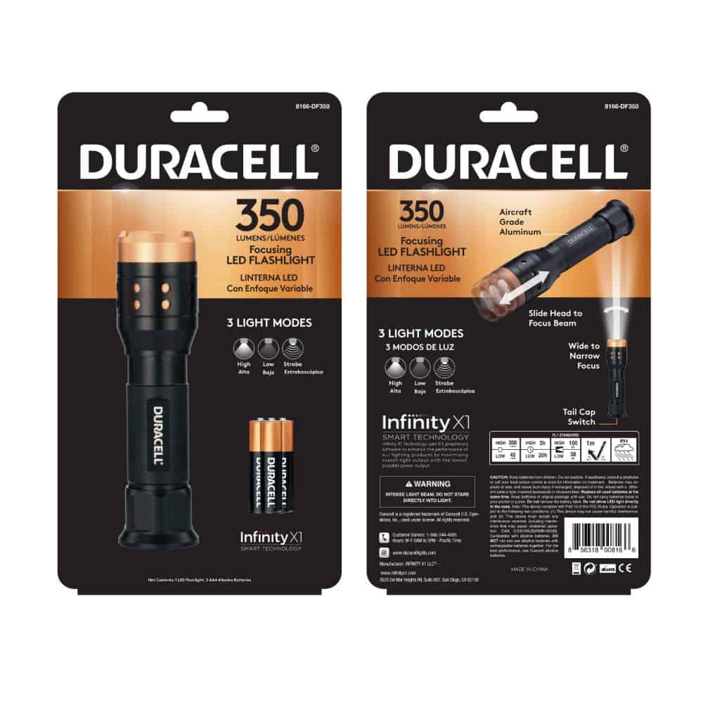 Duracell 2500L Flashlight 3 Light Modes