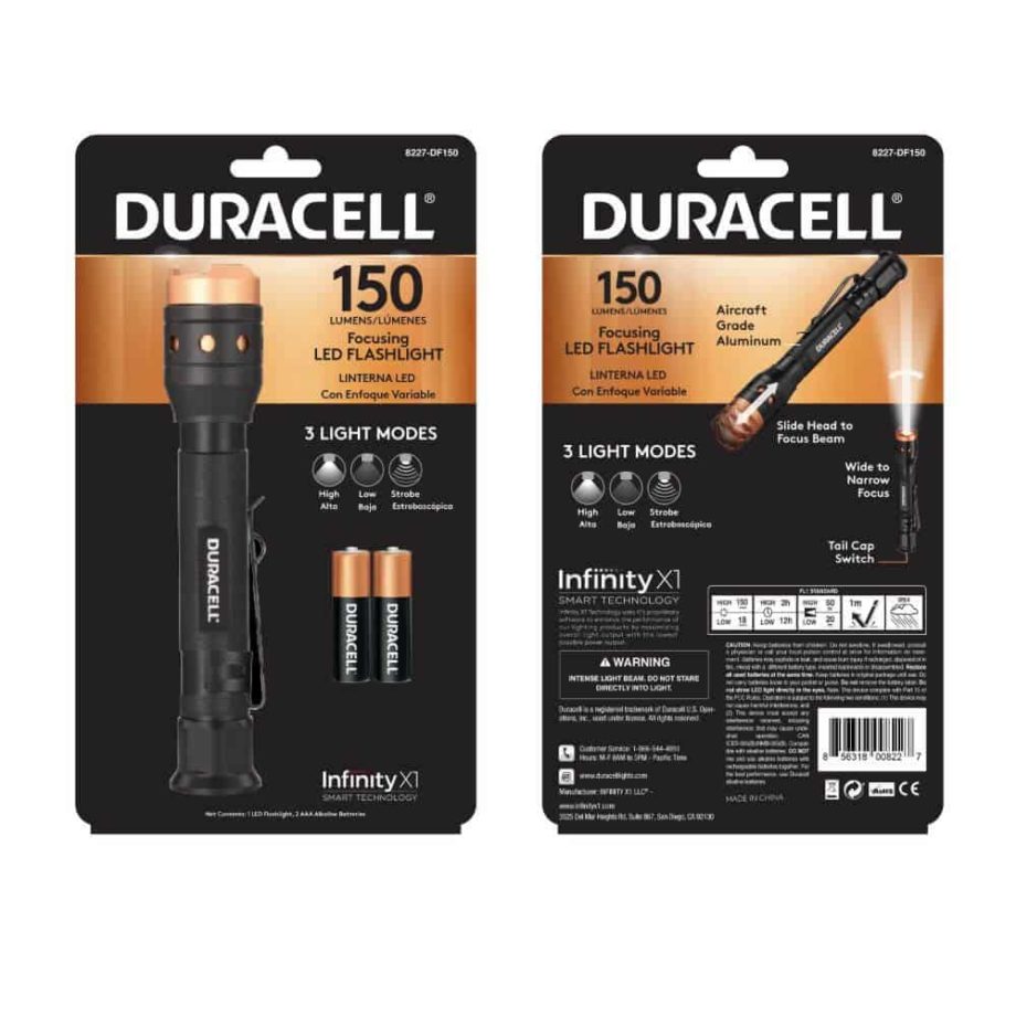Duracell 150 Lumen Flashlight in Packaging