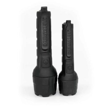 80 and 100 lumen rubber flashlights - side by side
