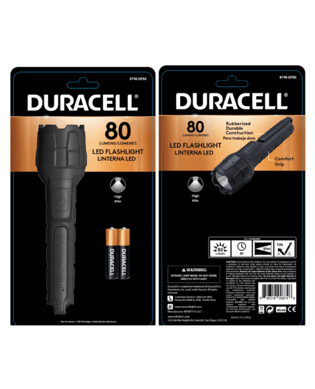 Lampe Torche LED Résistante 500 Lumens - Piles 3D - Urgence Et Plein Air - Neuve