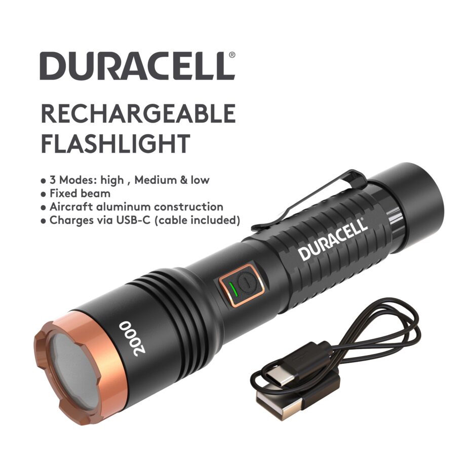 Duracell 2000 Lumen Aluminum Flashlight