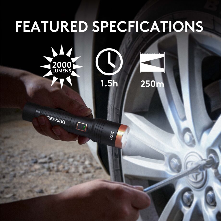 Duracell 2000 Lumen Aluminum Flashlight